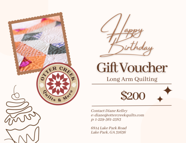 Gift Voucher Long Arm Quilting Services