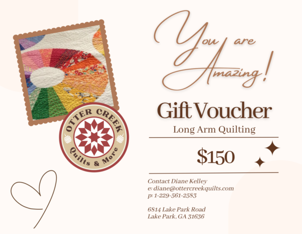 Gift Voucher for Long Arm Quilting Services